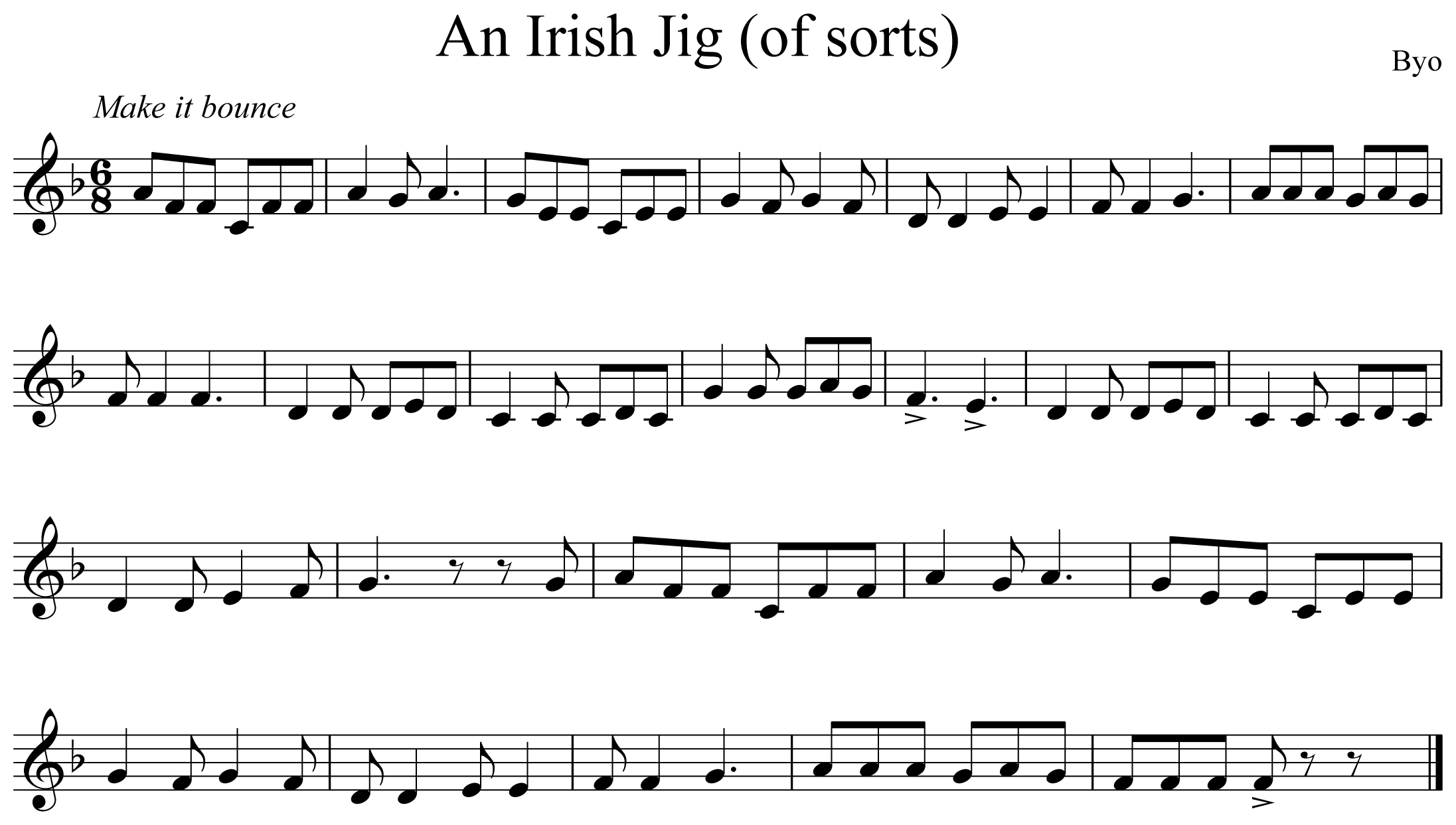 An Irish Jig (of sorts) Notation Clarinet