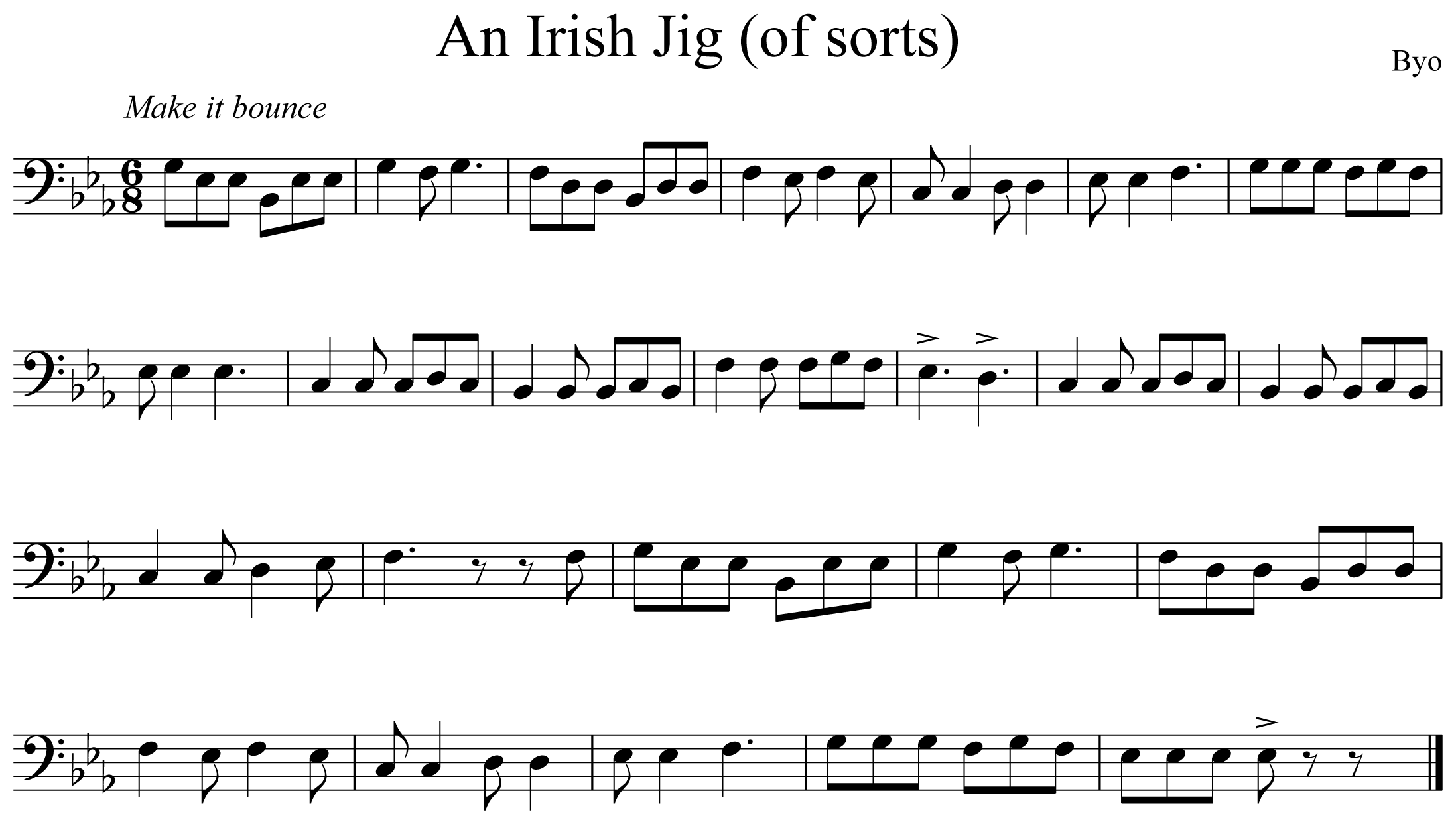 An Irish Jig (of sorts) Notation Euphonium