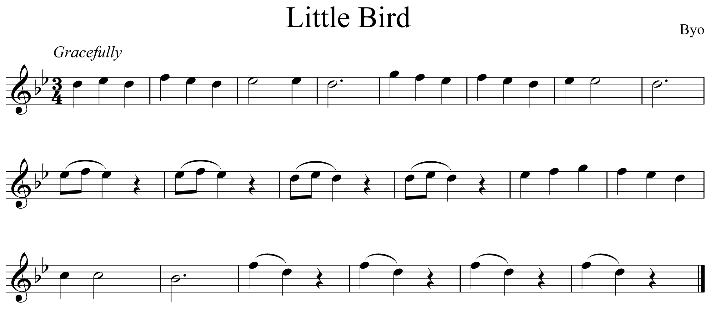 Little Bird Notation Flute