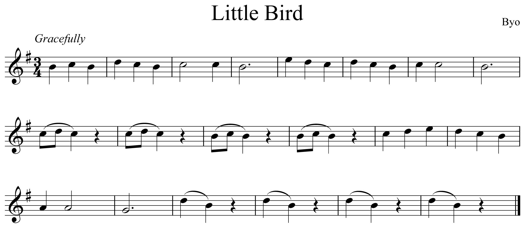 Little Bird Notation Saxophone