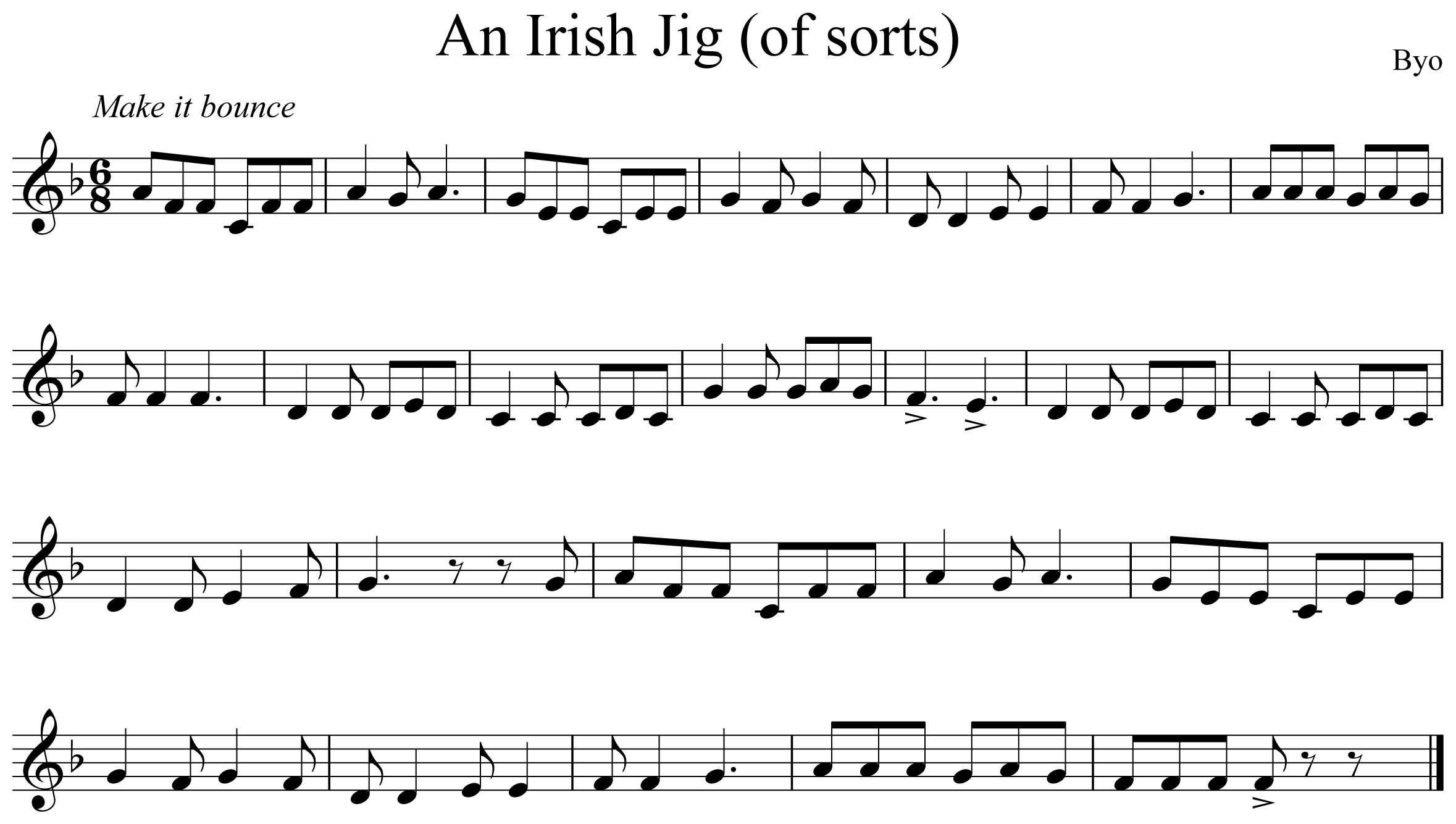 An Irish Jig (of sorts) Notation Trumpet