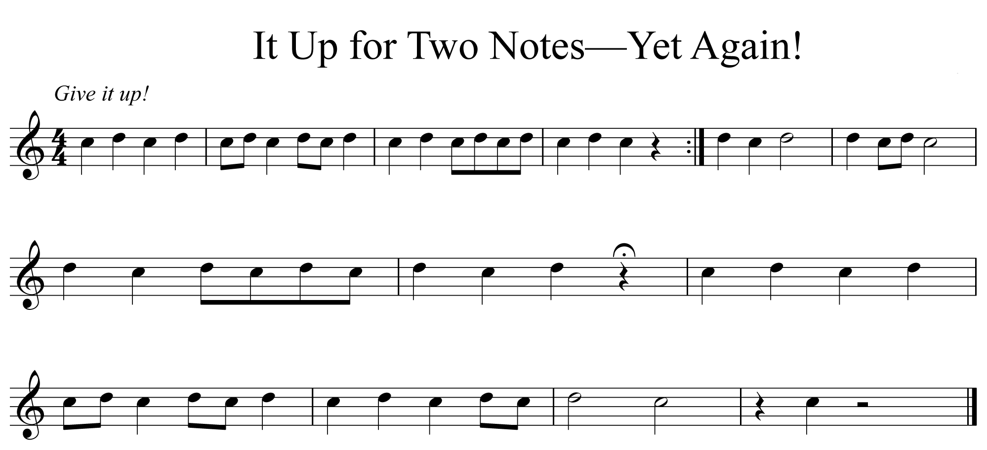 Give it up for Two Notes Yet Again Notation Clarinet