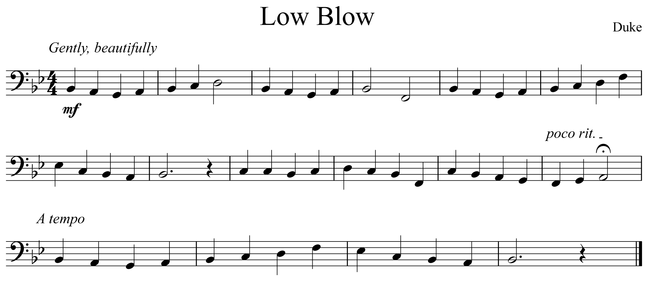 Low Blow Notation Euphonium
