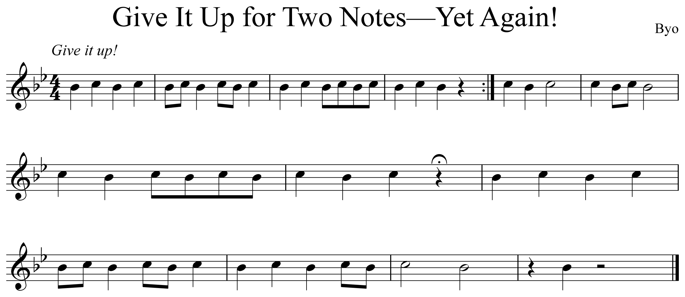 Give it up for Two Notes Yet Again Notation Flute