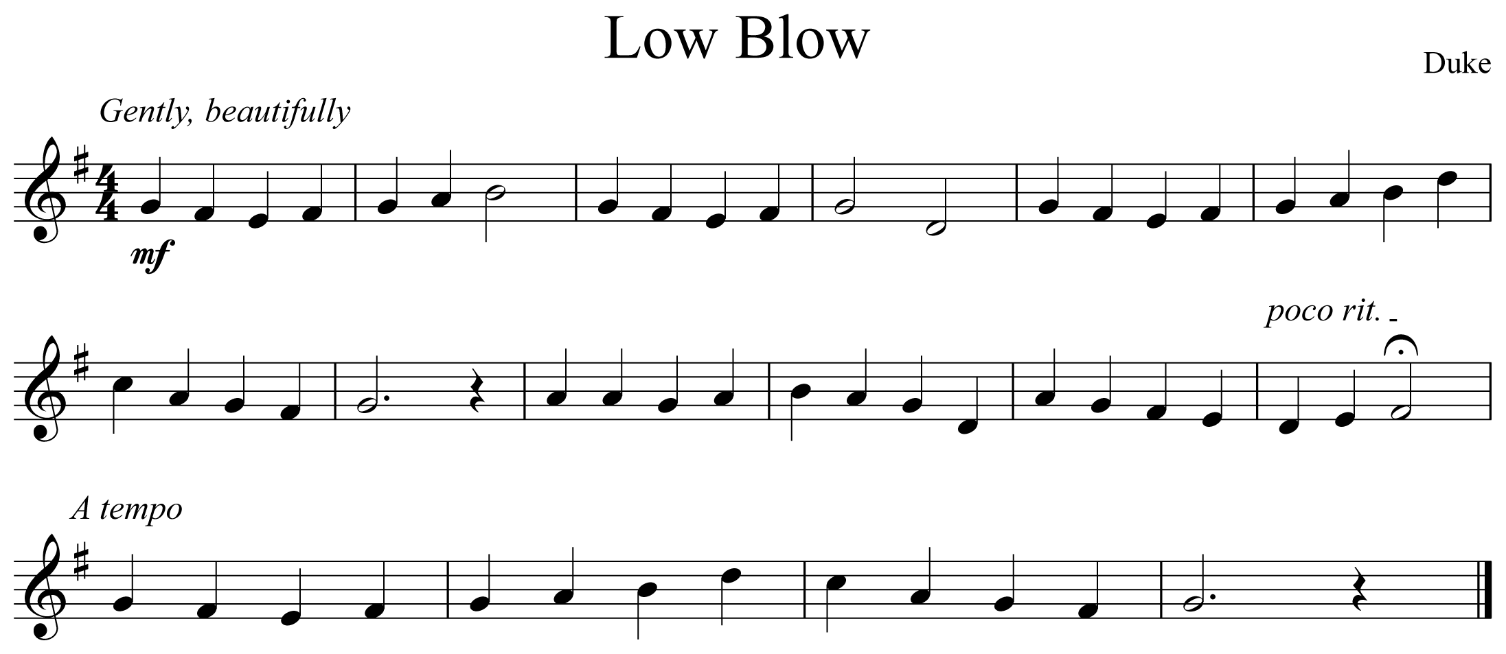 Low Blow Notation Saxophone