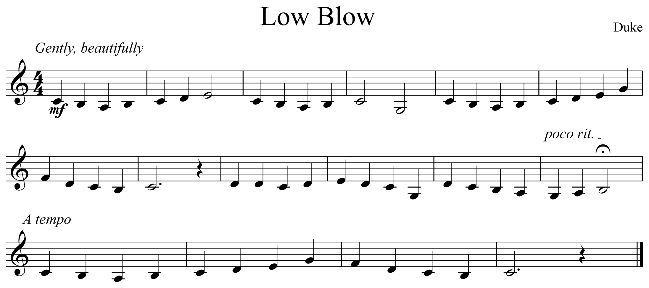 Low Blow Notation Trumpet
