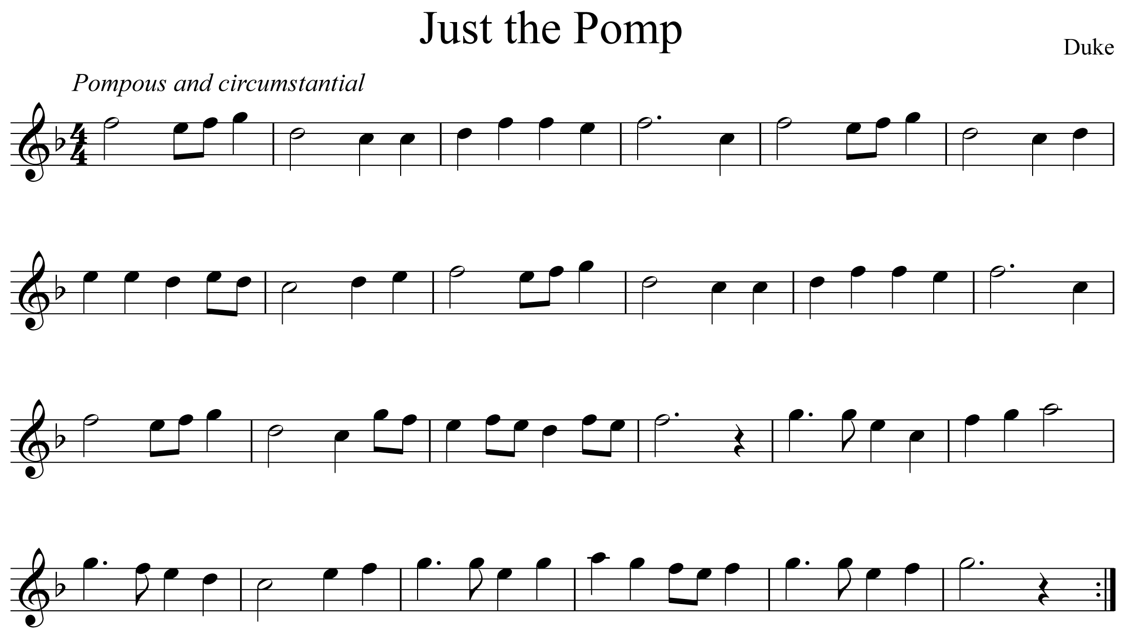 Just the Pomp Notation Clarinet