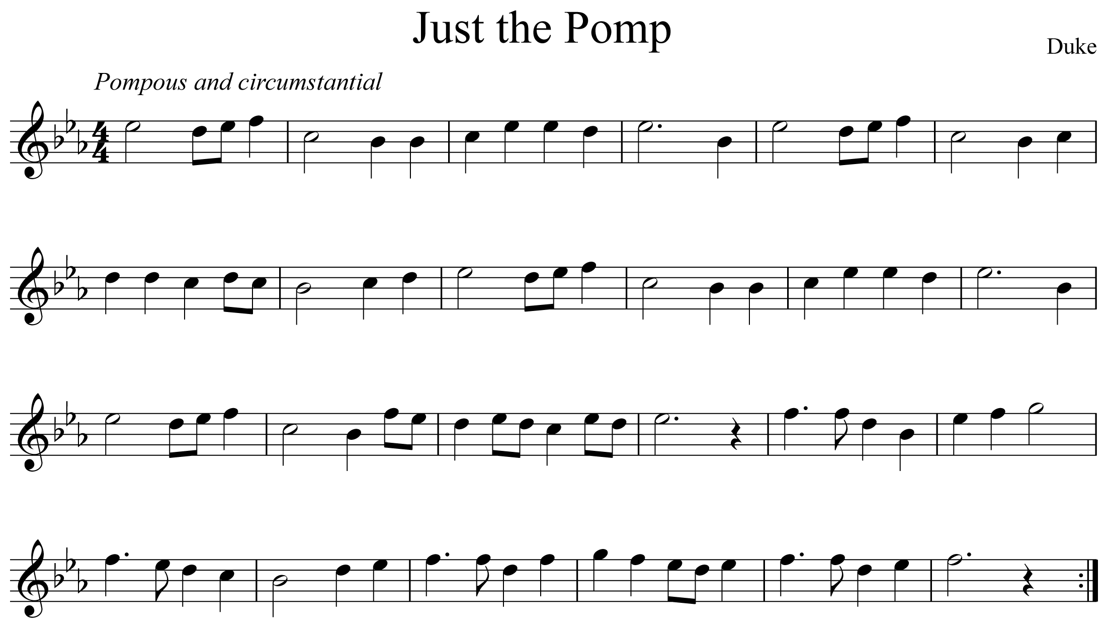 Just the Pomp Notation Flute