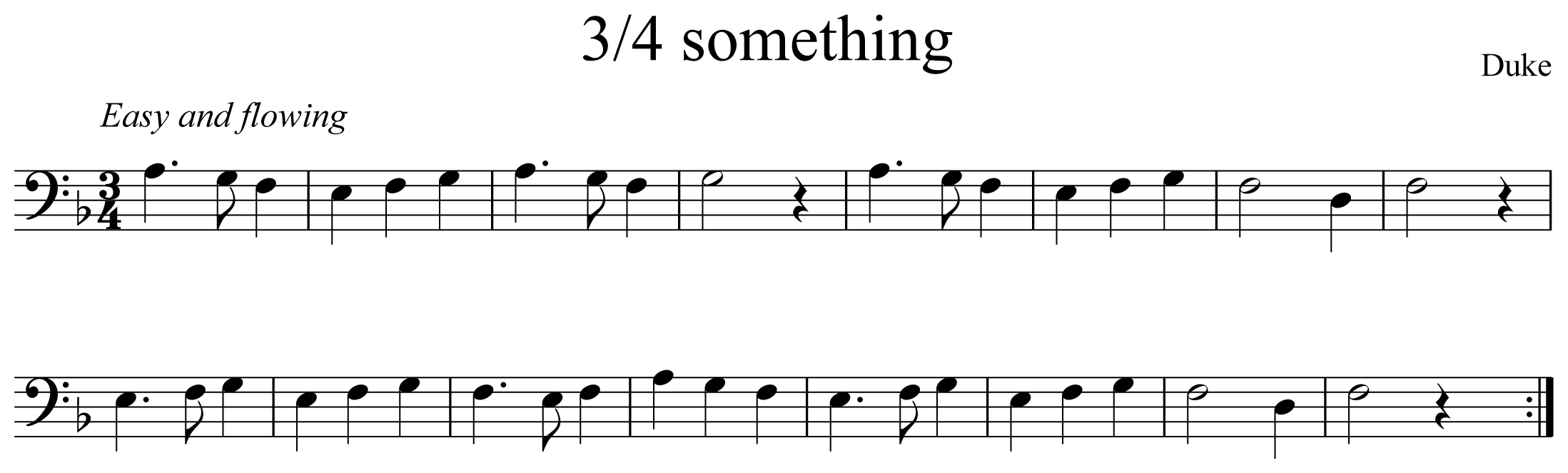 3/4 Something Notation Euphonium