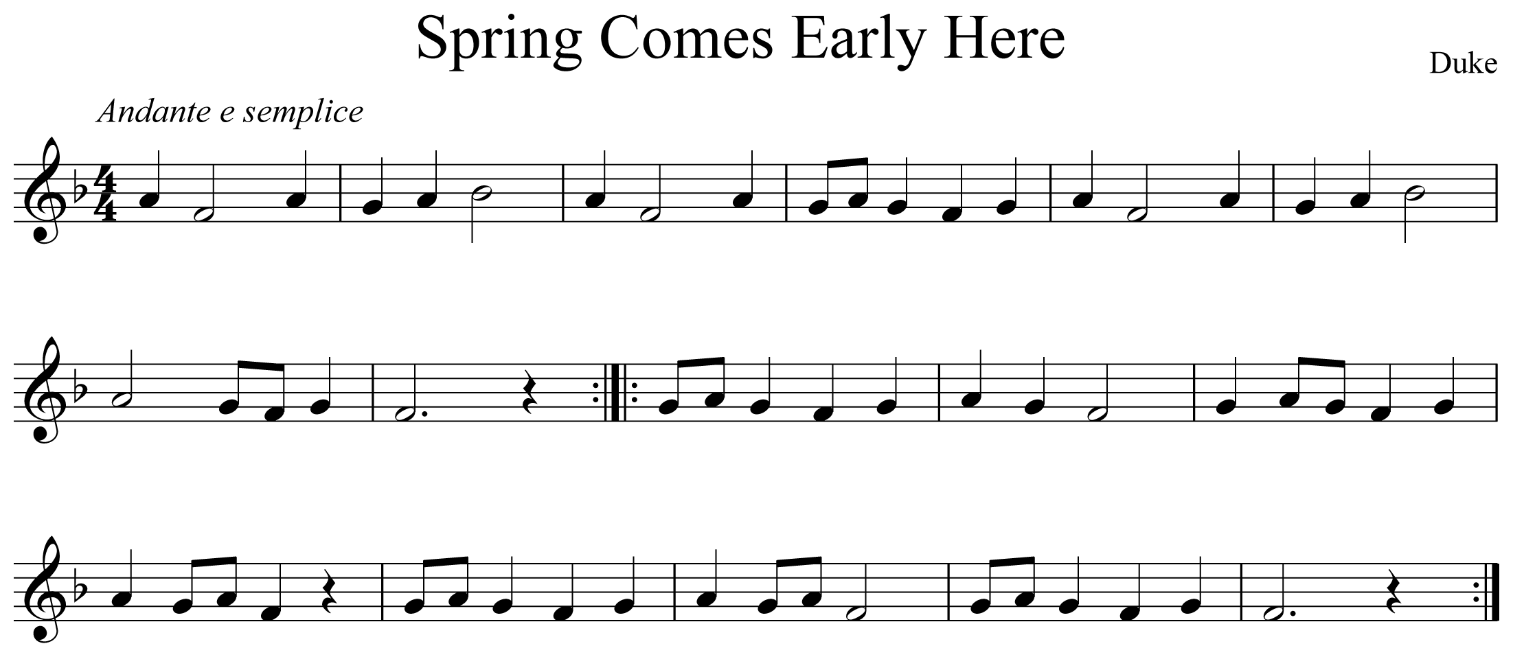 Spring Comes Early Here Notation Clarinet