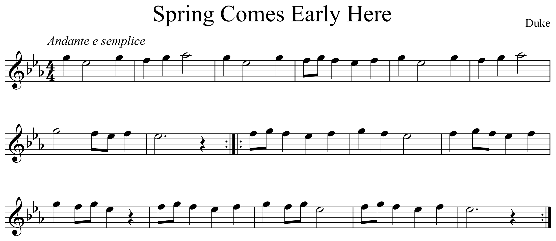 Spring Comes Early Here Notation Flute