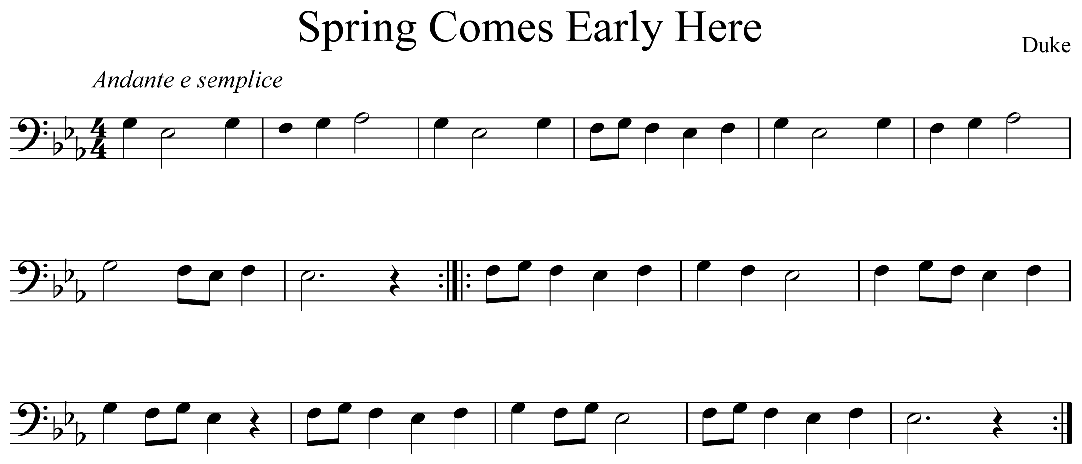 Spring Comes Early Here Notation Trombone