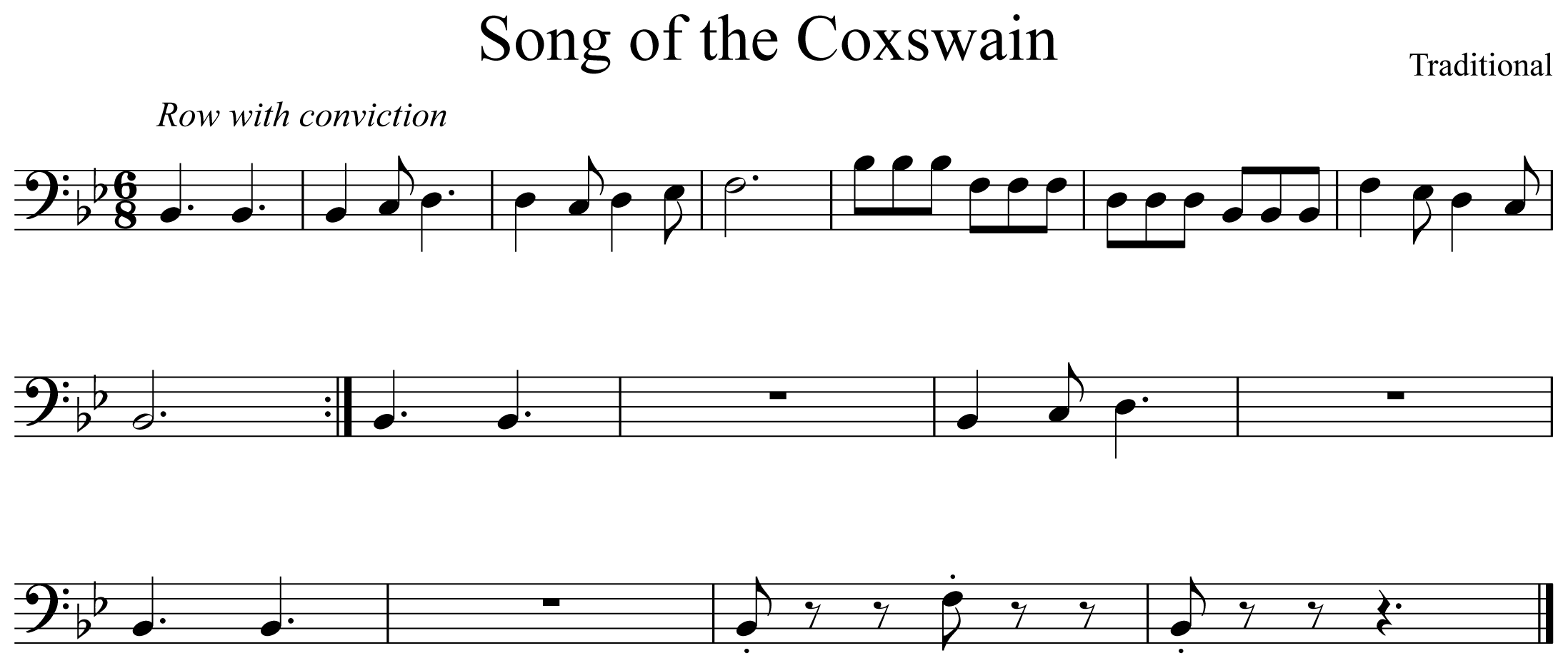 Song of the Coxswain Notation Trombone