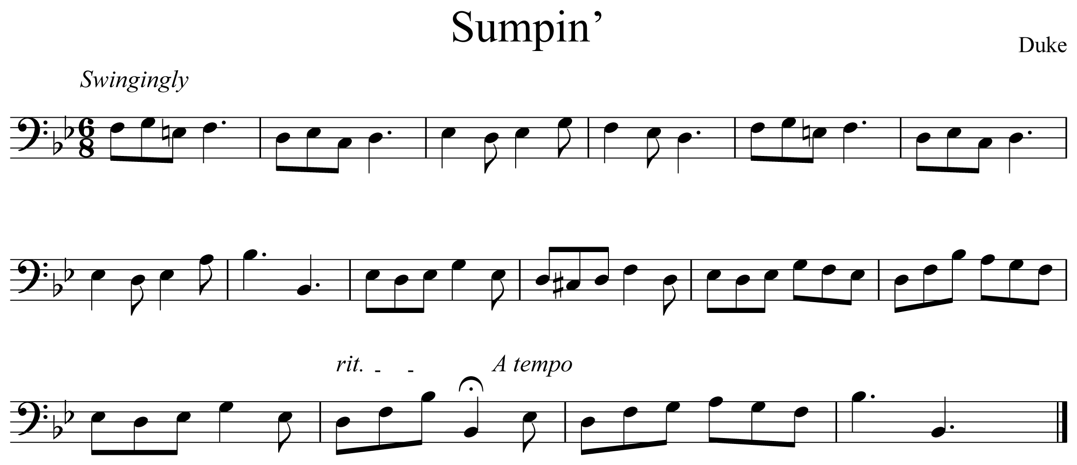 Sumpin' Notation Euphonium