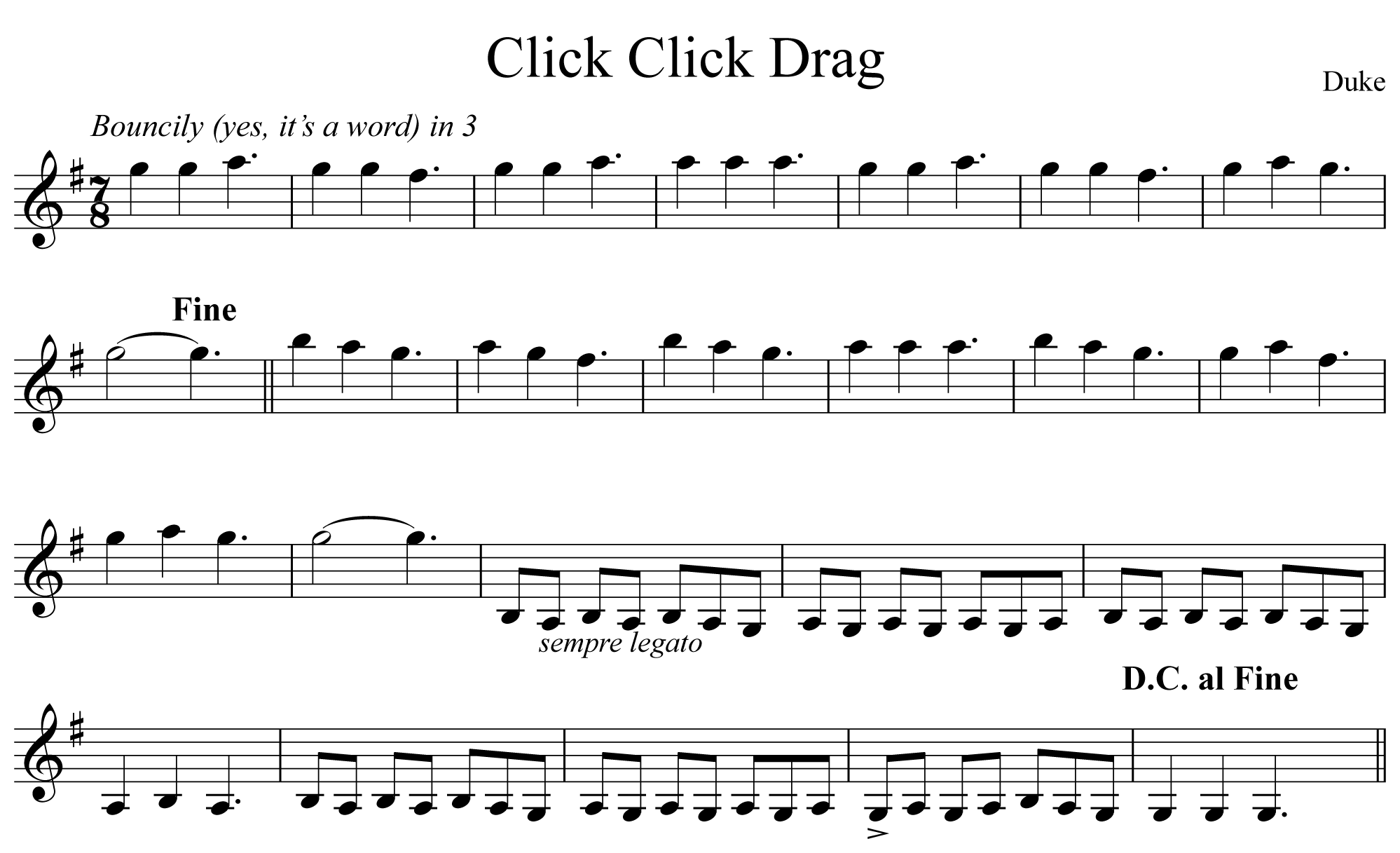 Click Click Drag Notation Clarinet
