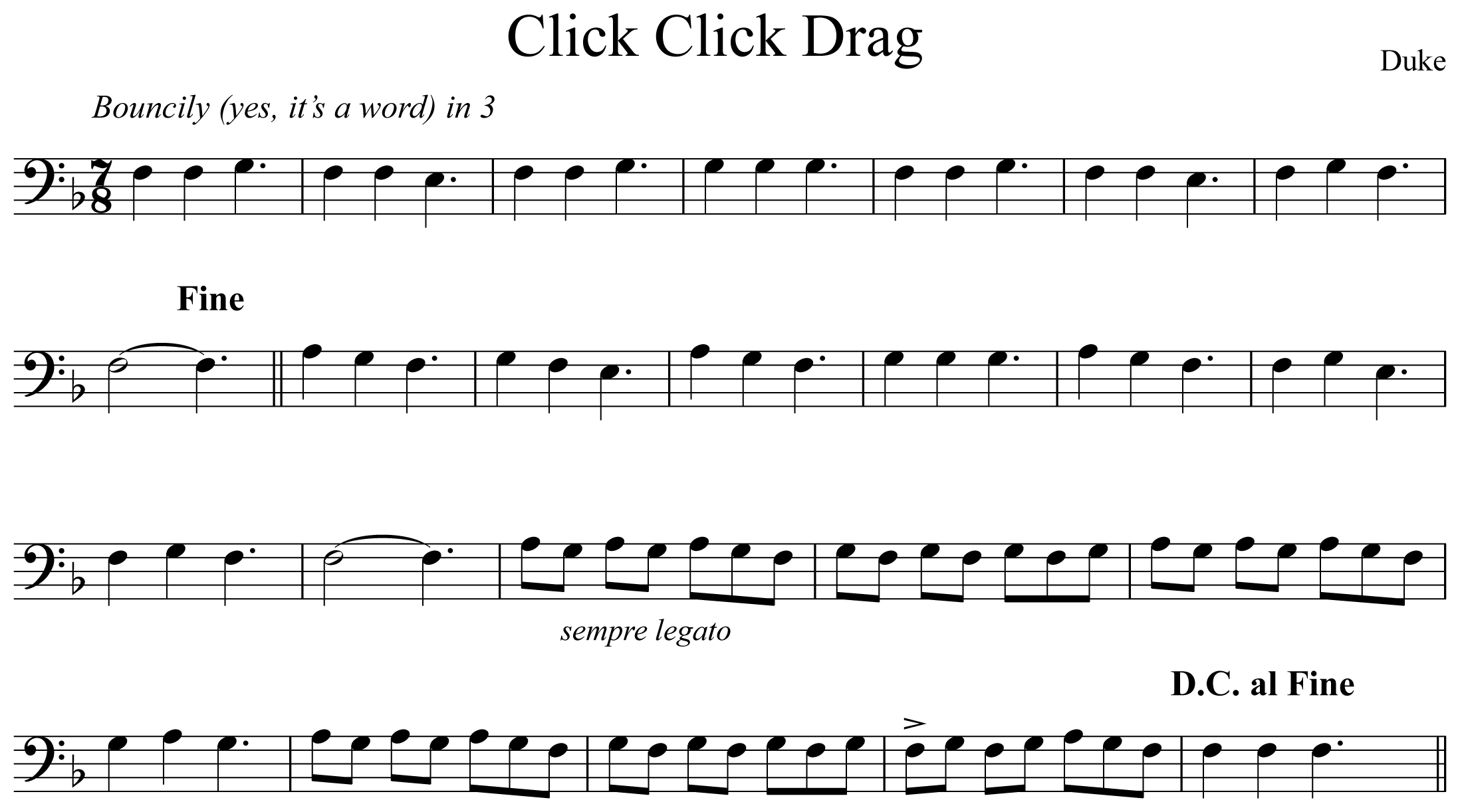 Click Click Drag Notation Euphonium 