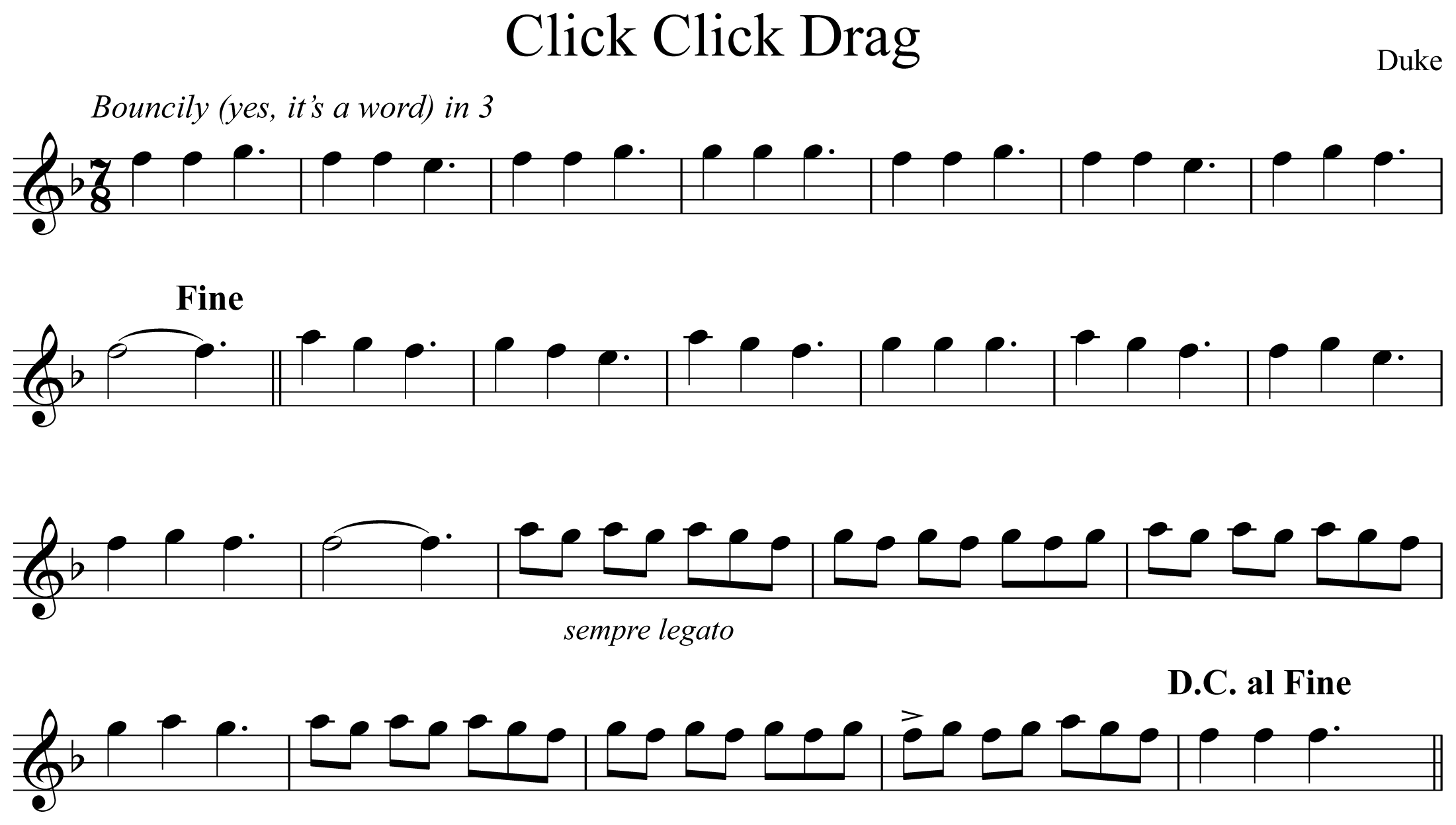 Click Click Drag Notation Flute