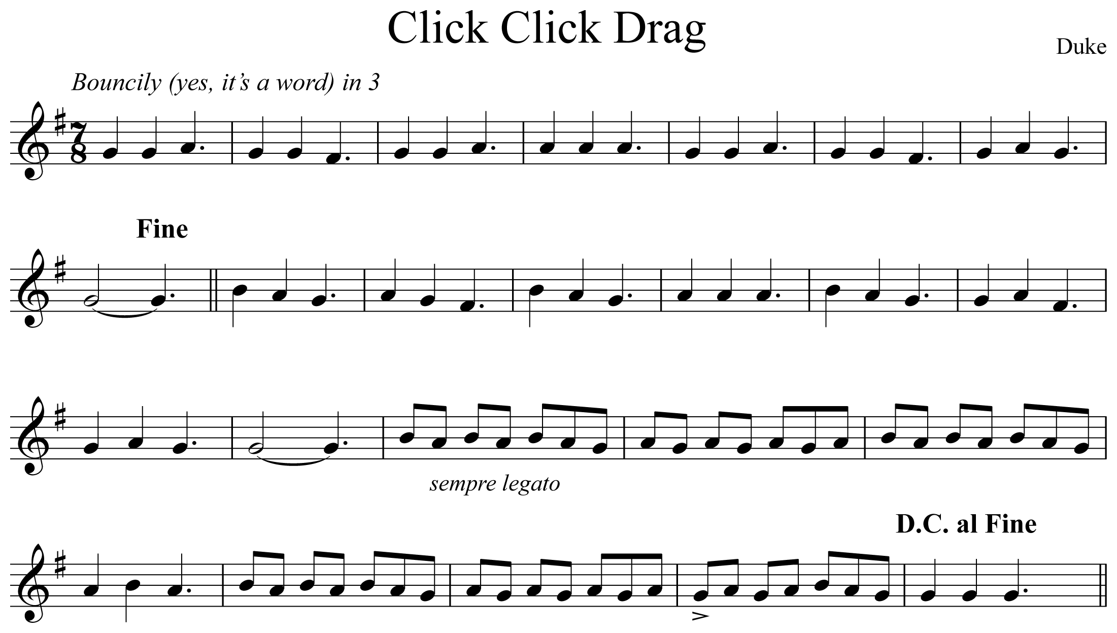 Click Click Drag Notation Trumpet
