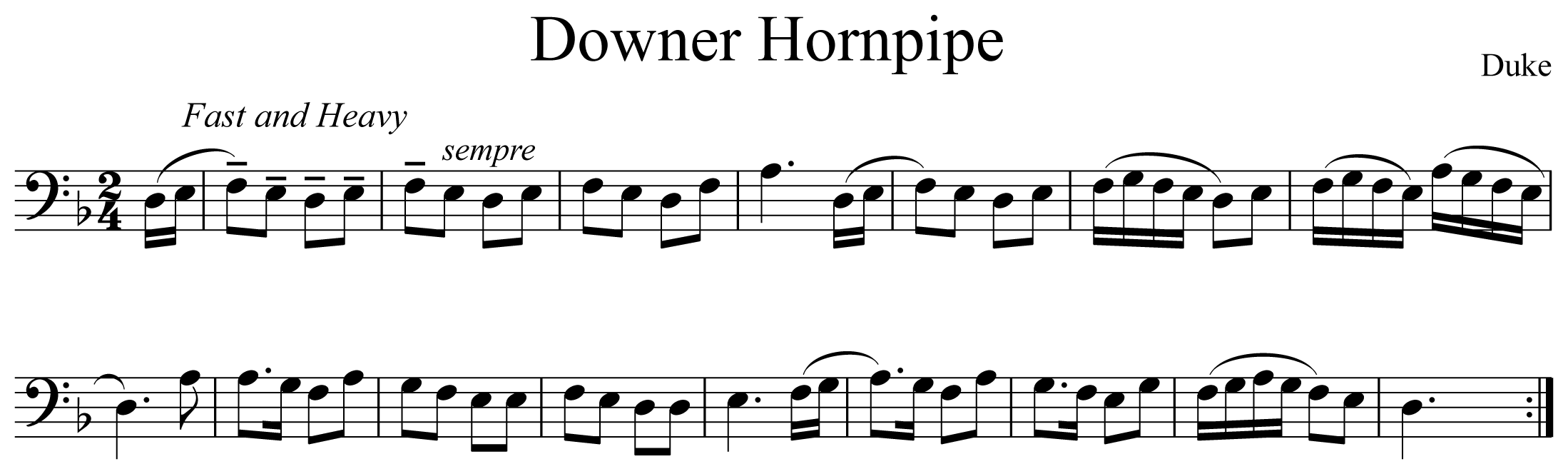 Downer Hornpipe Notation Euphonium