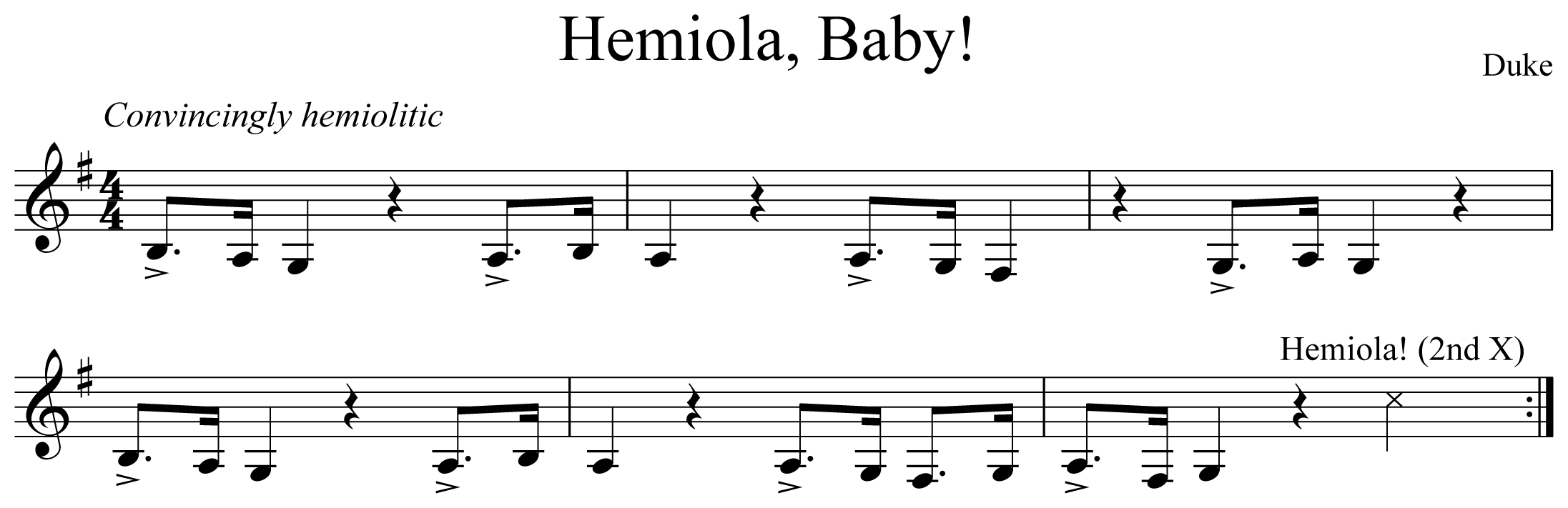 Hemiola, Baby! Notation Clarinet