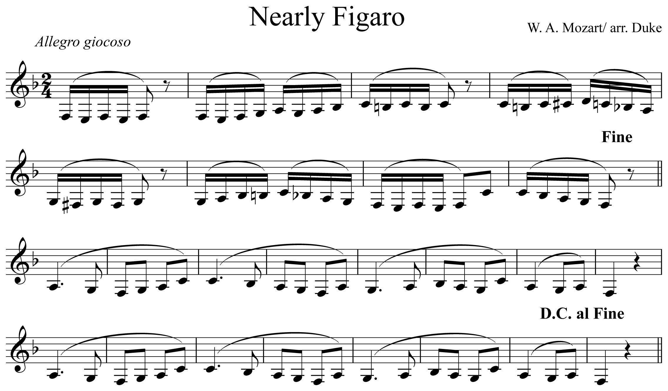 Nearly Figaro Notation Clarinet