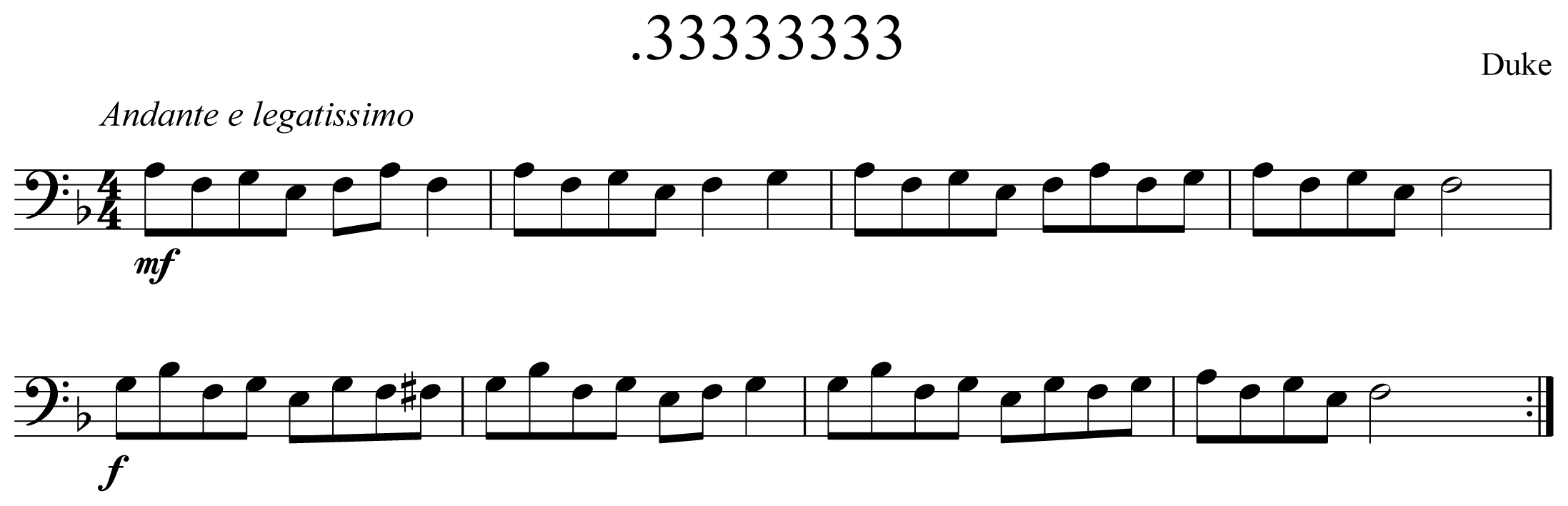 .33333333 Notation Euphonium