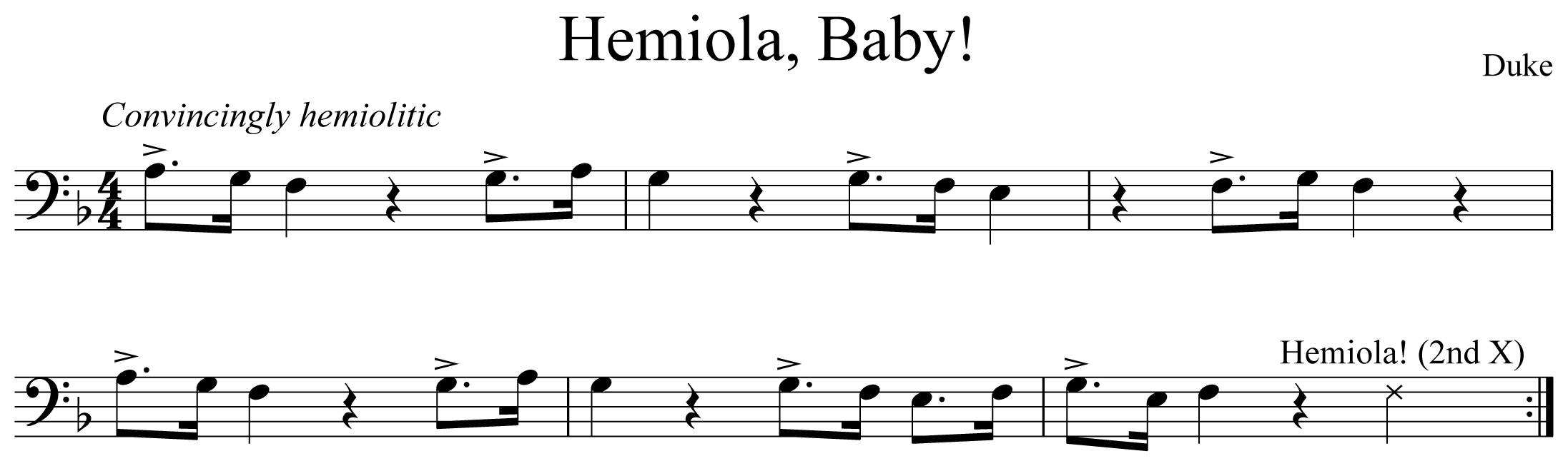Hemiola, Baby! Notation Euphonium