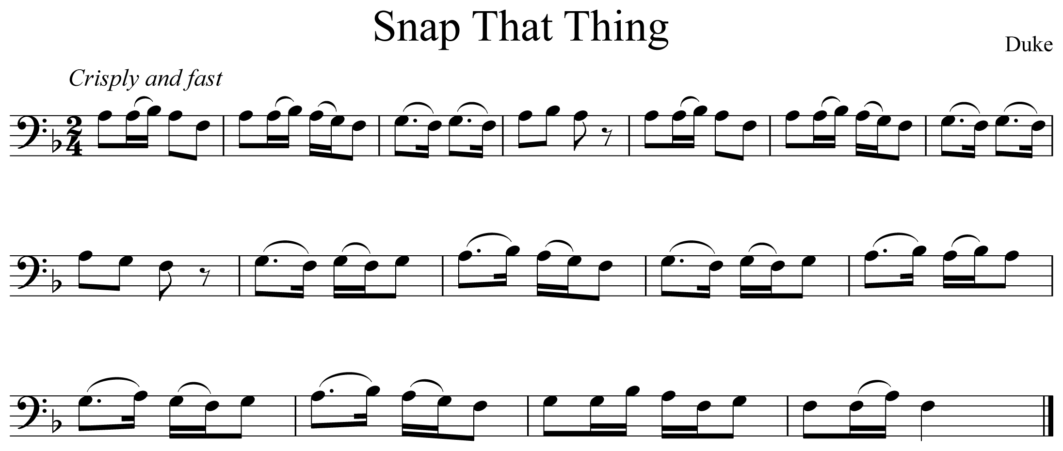 Snap That Thing Notation Euphonium 