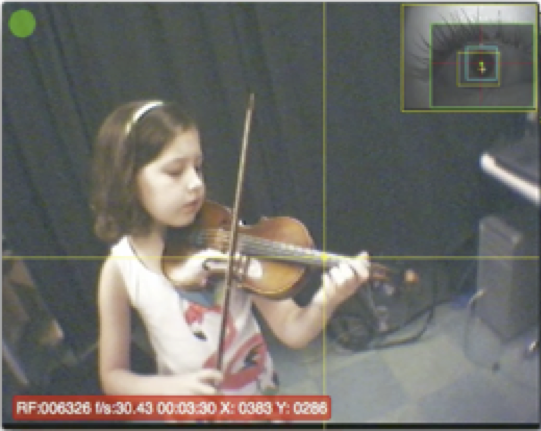 Eye tracking view of violin student