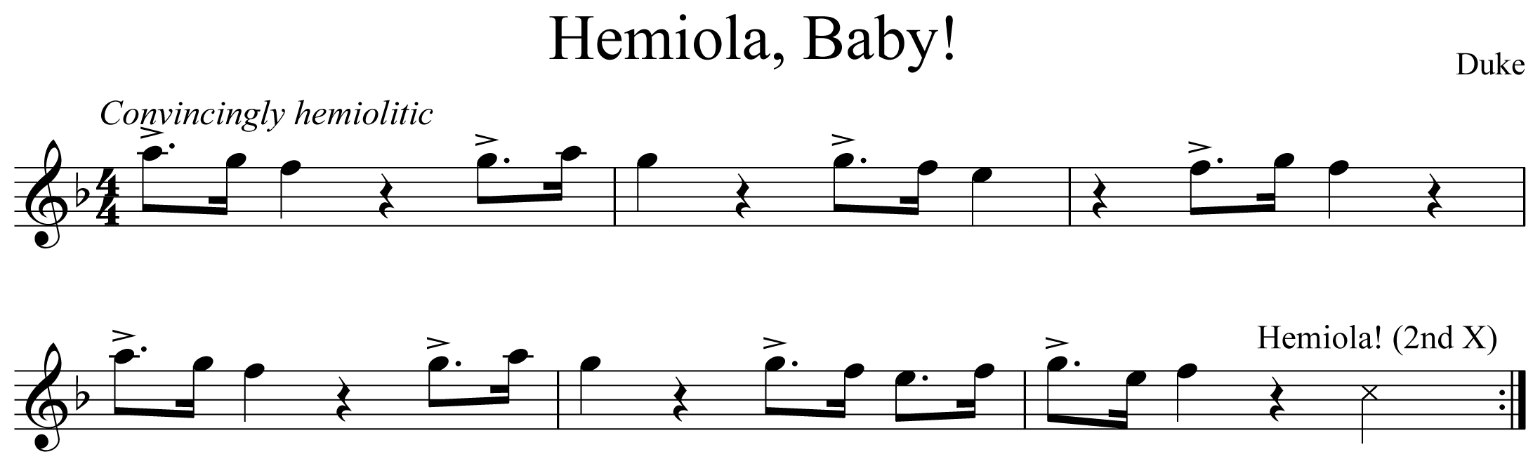 Hemiola, Baby! Notation Flute