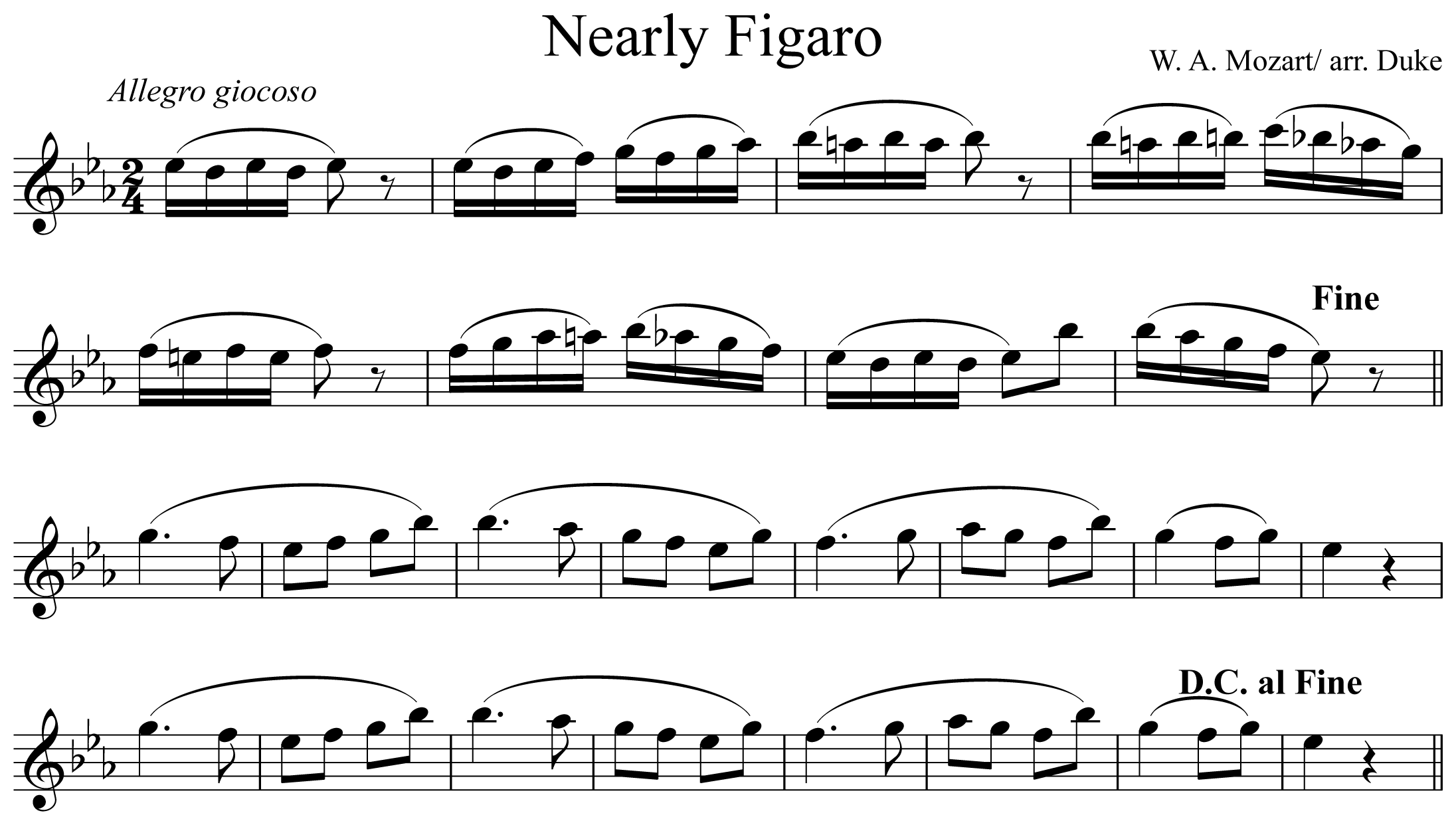 Nearly Figaro Notation Flute