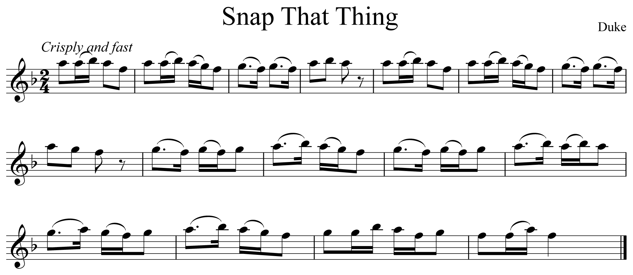 Snap That Thing Notation Flute
