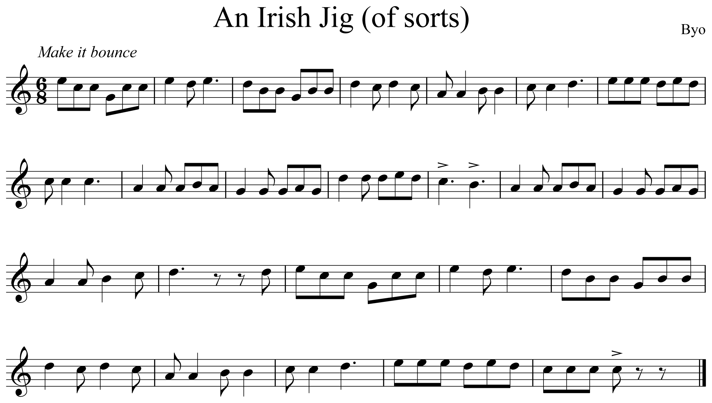 An Irish Jig (of sorts) Notation Saxophone