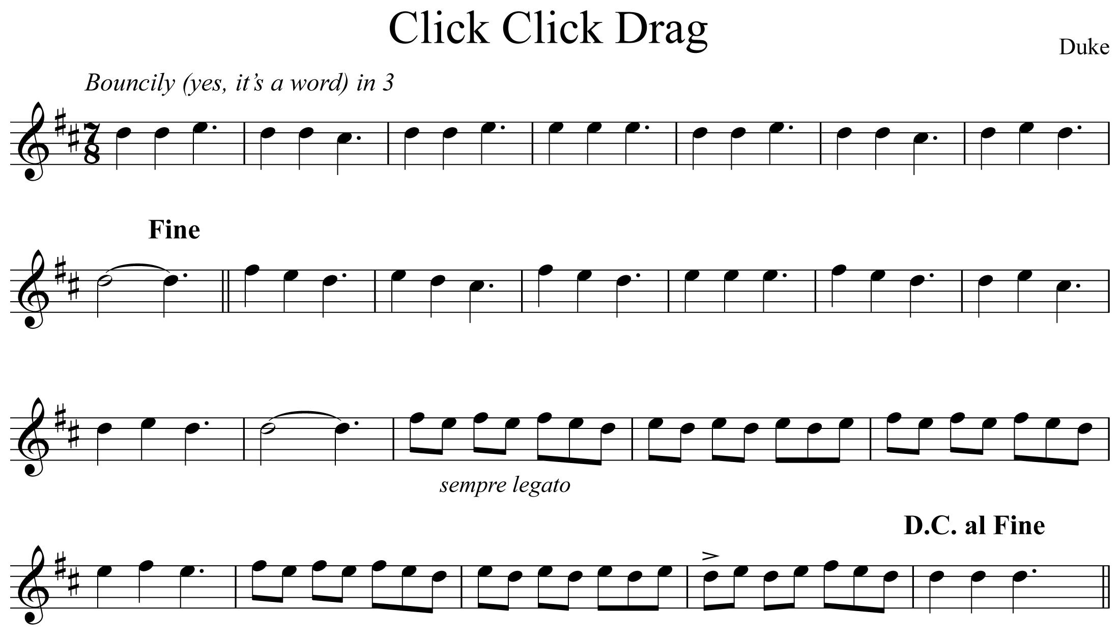 Click Click Drag Notation Saxophone