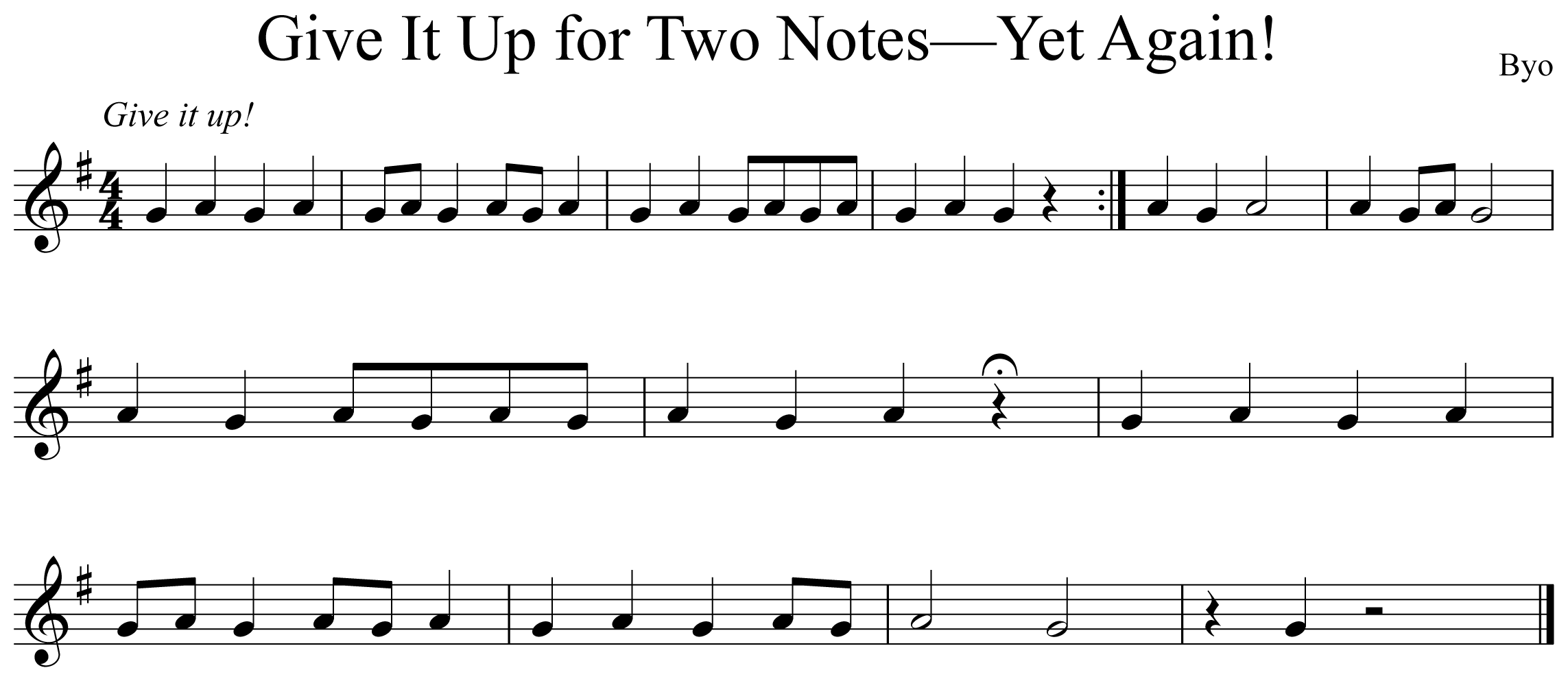 Give it up for Two Notes Yet Again Notation Saxophone