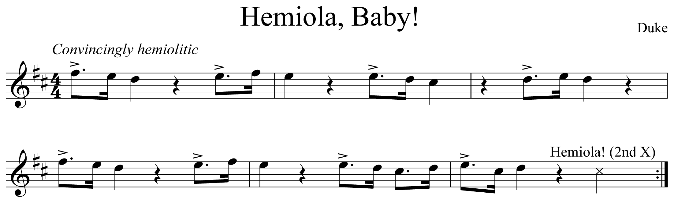 Hemiola, Baby! Notation Saxophone