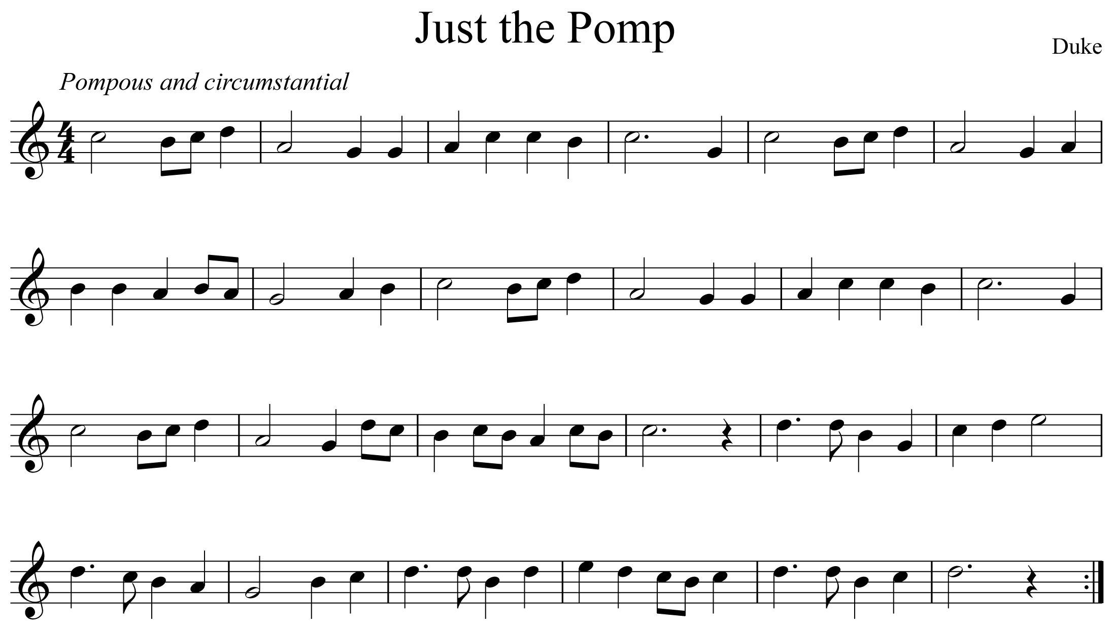 Just the Pomp Notation Saxophone