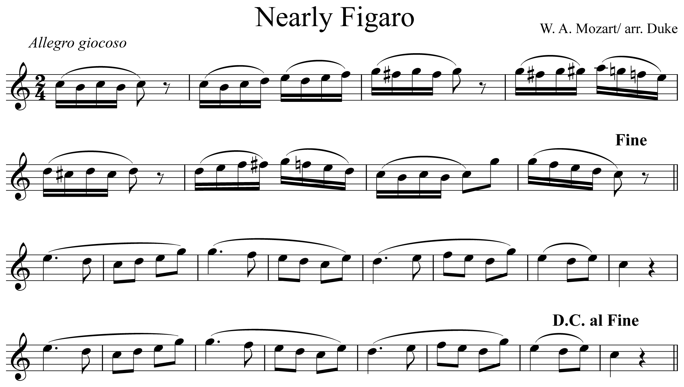 Nearly Figaro Notation Saxophone