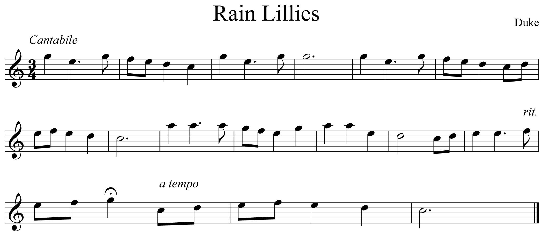 Rain Lillies Notation Saxophone