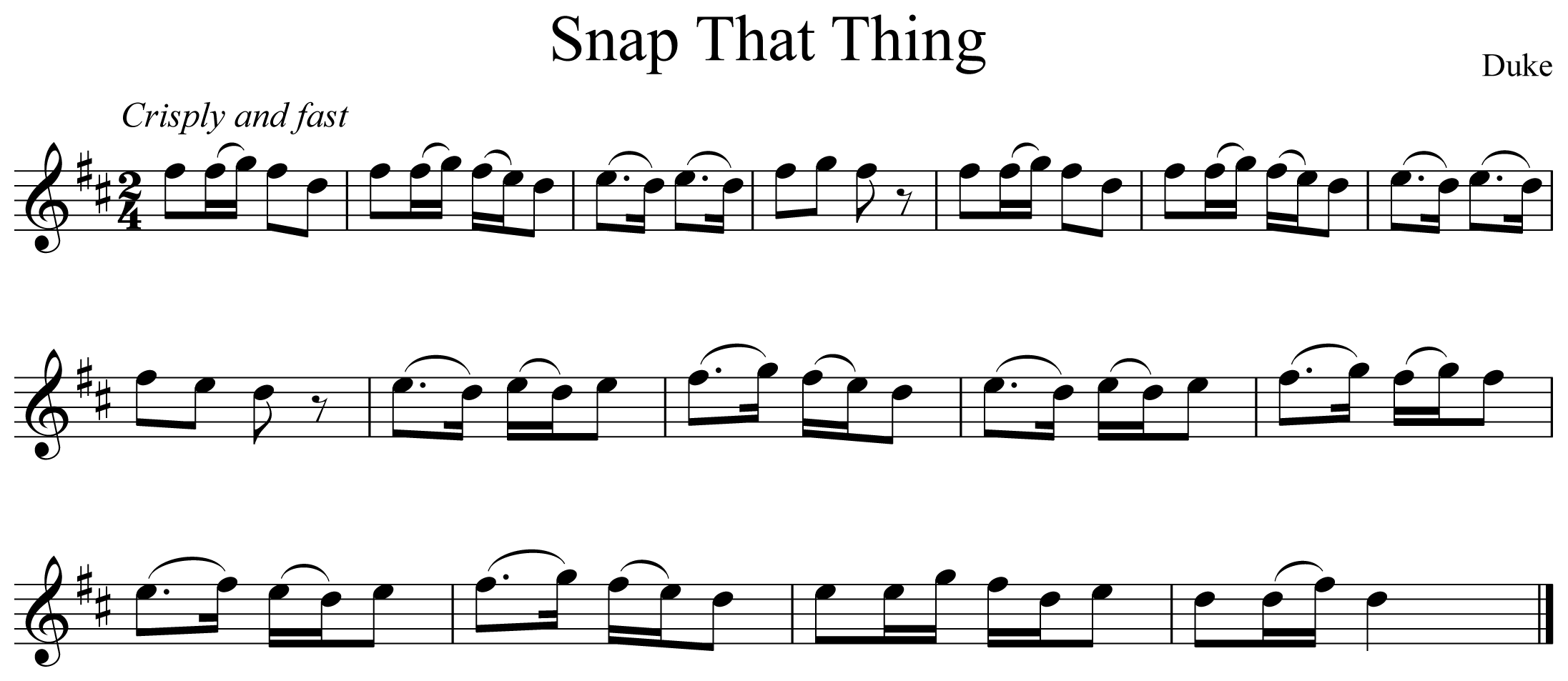 Snap That Thing Notation Saxophone