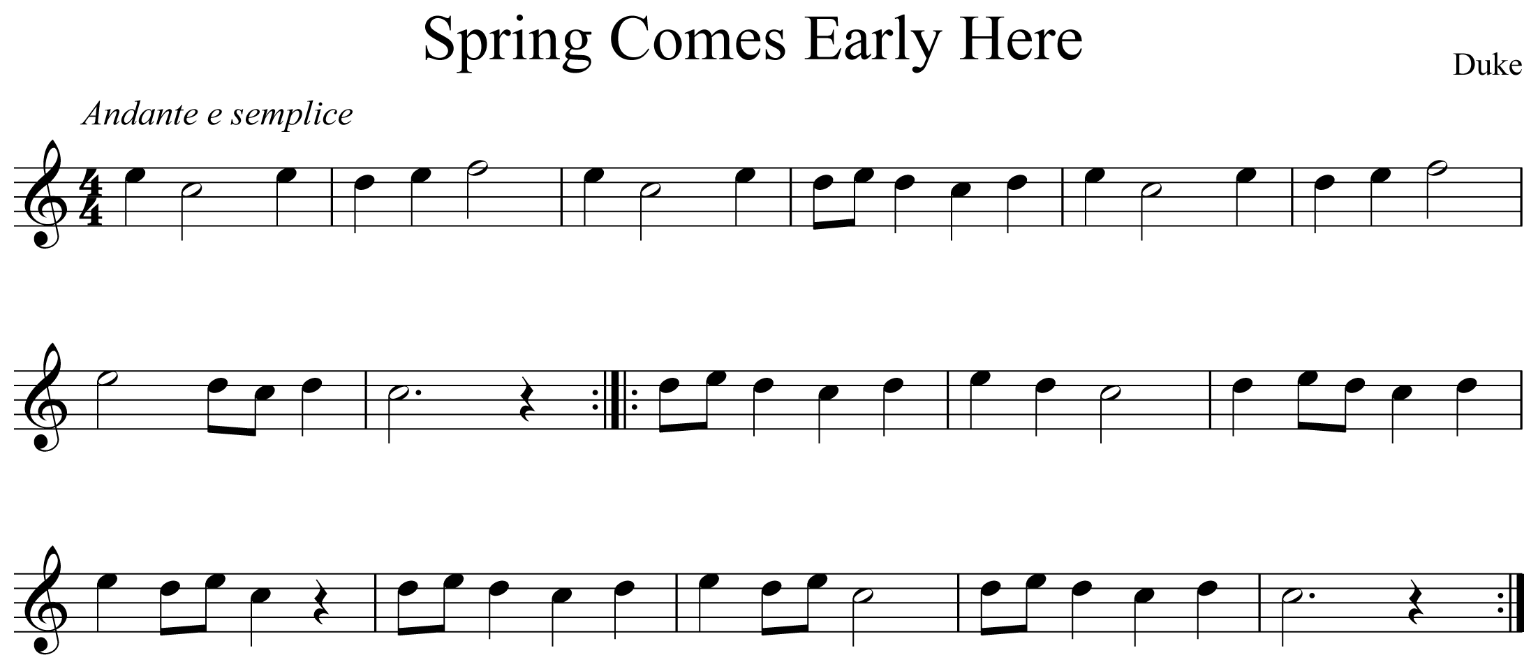 Spring Comes Early Here Notation Saxophone