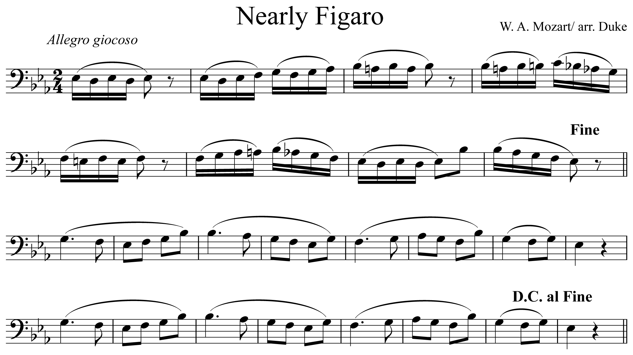 Nearly Figaro Notation Trombone