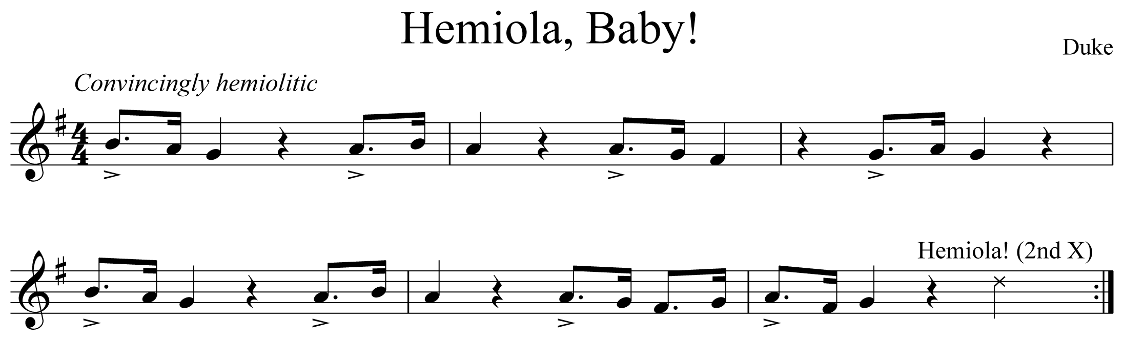 Hemiola, Baby! Notation Trumpet