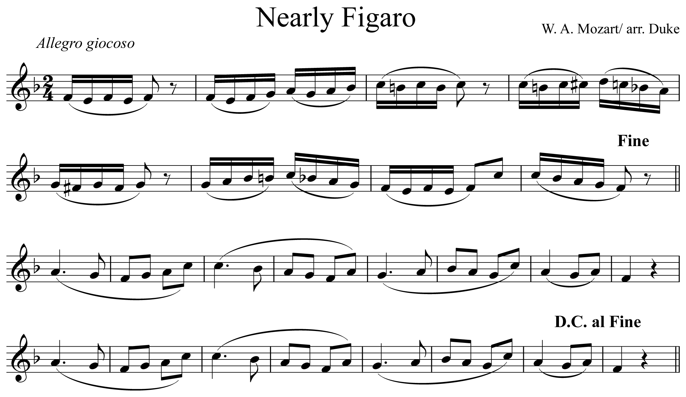 Nearly Figaro Notation Trumpet