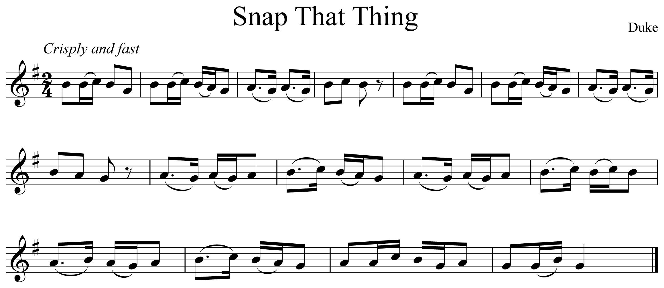 Snap That Thing Notation Trumpet