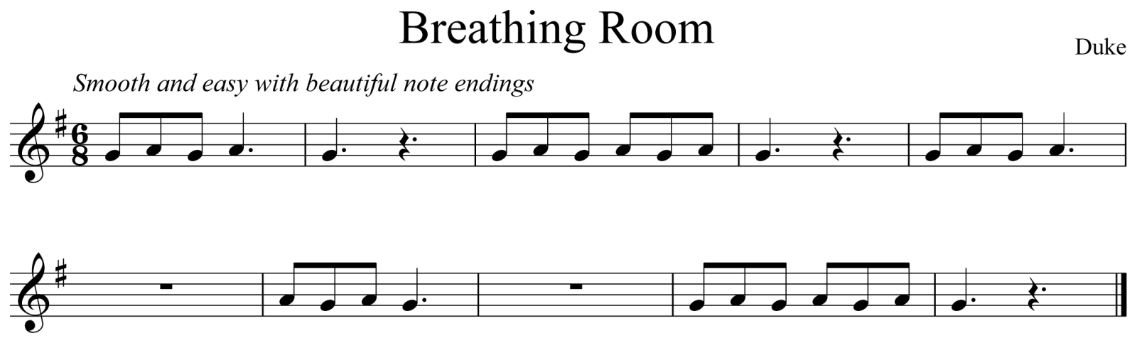 Breathing Room Music Notation Trumpet