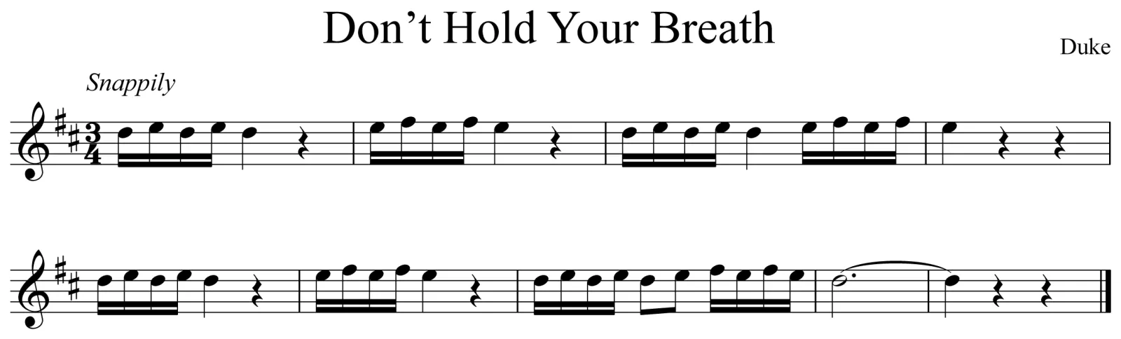 Don't Hold Your Breath Music Notation Saxophone