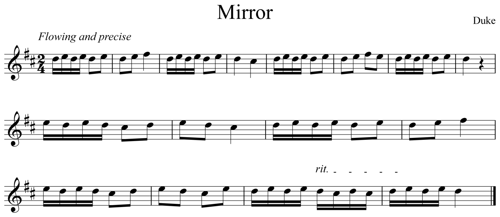 Mirror Music Notation Saxophone