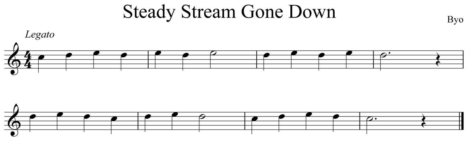 Steady Stream Gone Down Music Notation Saxophone