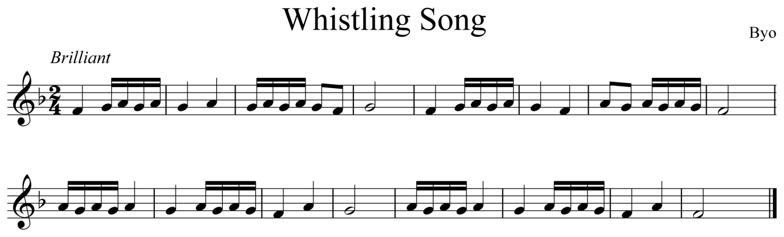 Whistling Song Music Notation Trumpet